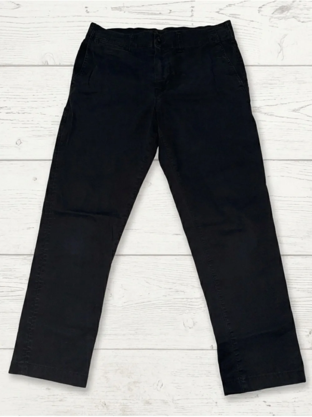 American Eagle Flex Original Straight Chino Pants Men 31x30 Black Flat Front
